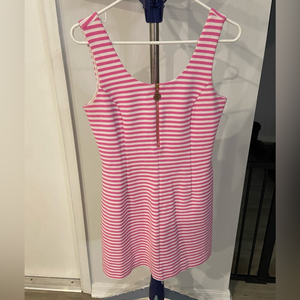 Lilly Pulitzer Pink & White Striped Zipper Front Dress